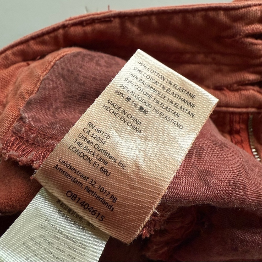 Pilcro Anthropologie Wide Leg High Rise Baggy Cargo Pants Women Sz 27 Terracotta - Picture 10 of 16